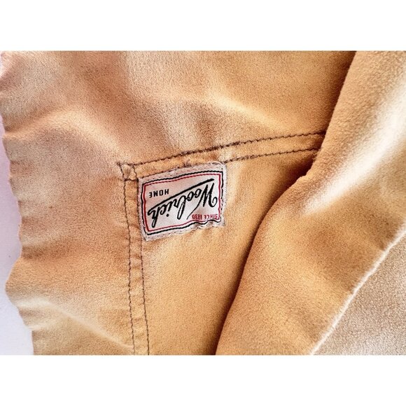 PAIR WOOLRICH  King Size Pillow Shams Ultra Suede Tan Flanged Western 39" x 24" - Picture 7 of 14